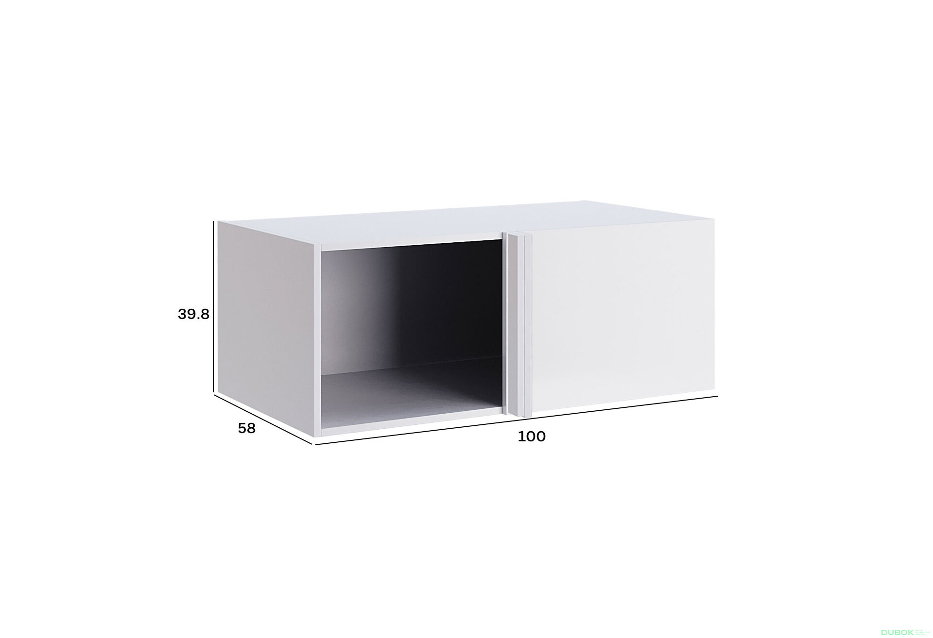 Obrázek 2 - Korpus Nástavec na skříň Roh 90° Bílý lesk Idea