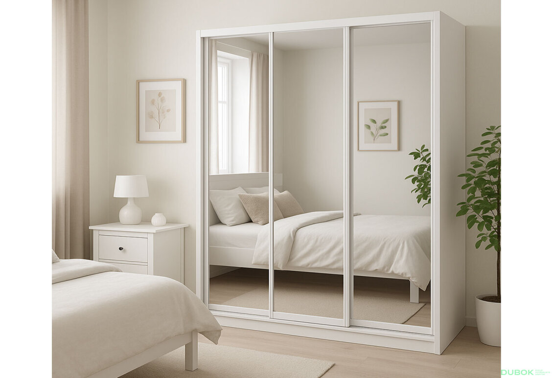 Obrázek 2 - Skříň Rim-Veneziano 3D 1.8 m se zrcadlem, bílá