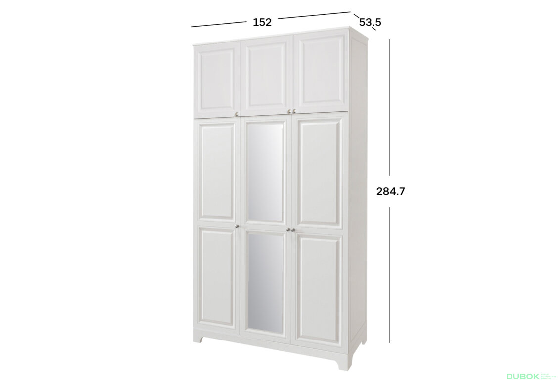 Obrázek 2 - Skříň č. 3 / MDF V.2 + Zrcadlo V.2 + Vysoká nástavba Madrid