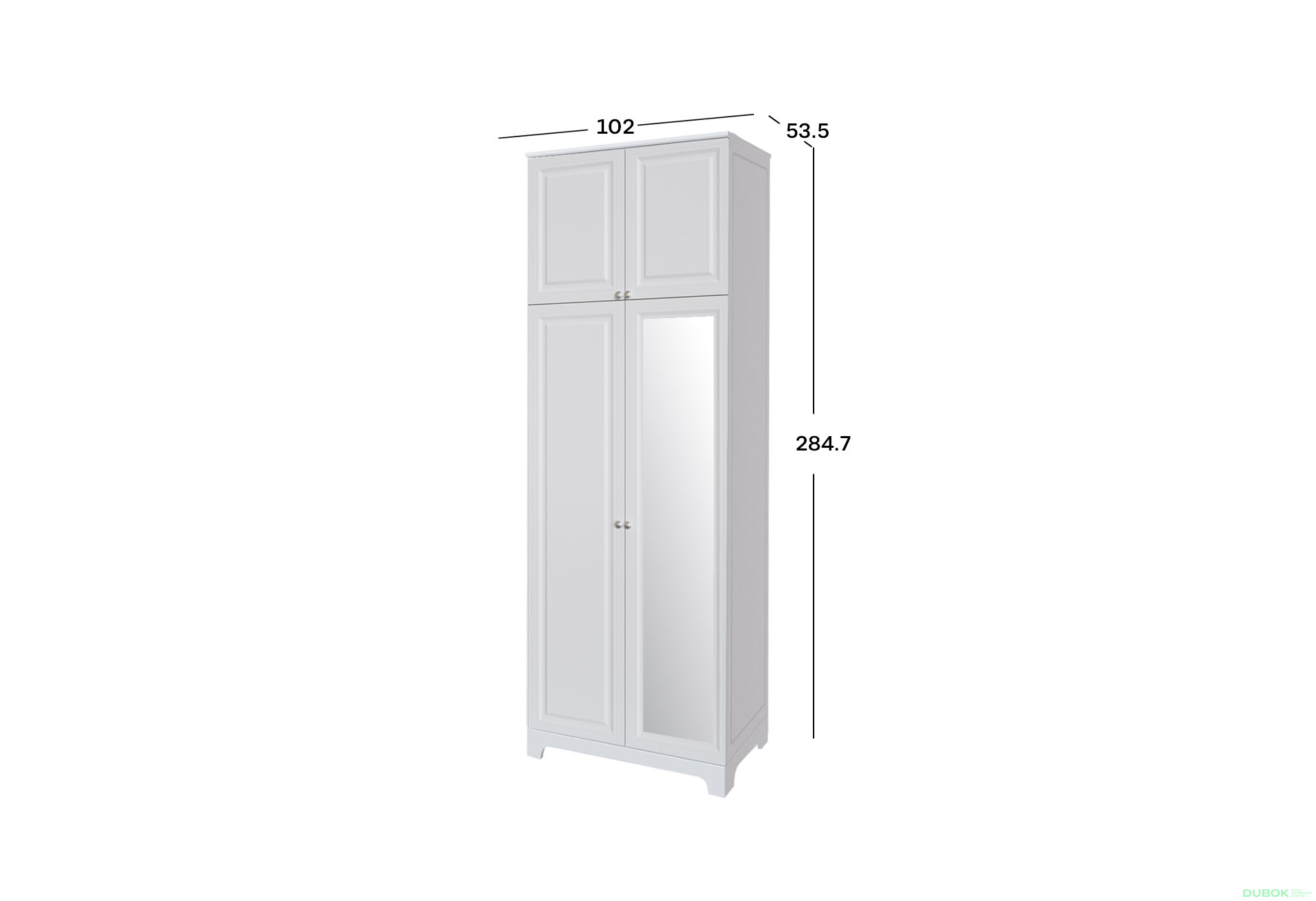 Obrázek 2 - Skříň č. 2 / MDF V.1 + Zrcadlo V.1 + Vysoká antresol Madrid