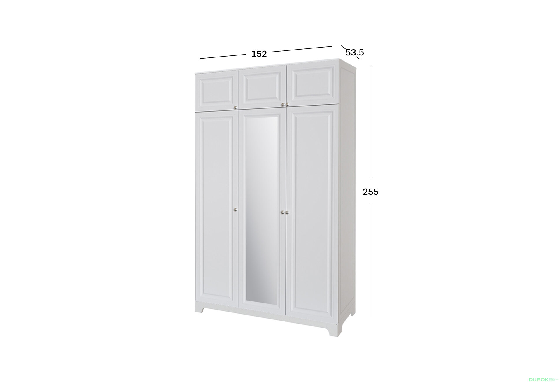 Obrázek 2 - Skříň č. 3 / MDF V.1 + Zrcadlo V.1 + Antresol Madrid