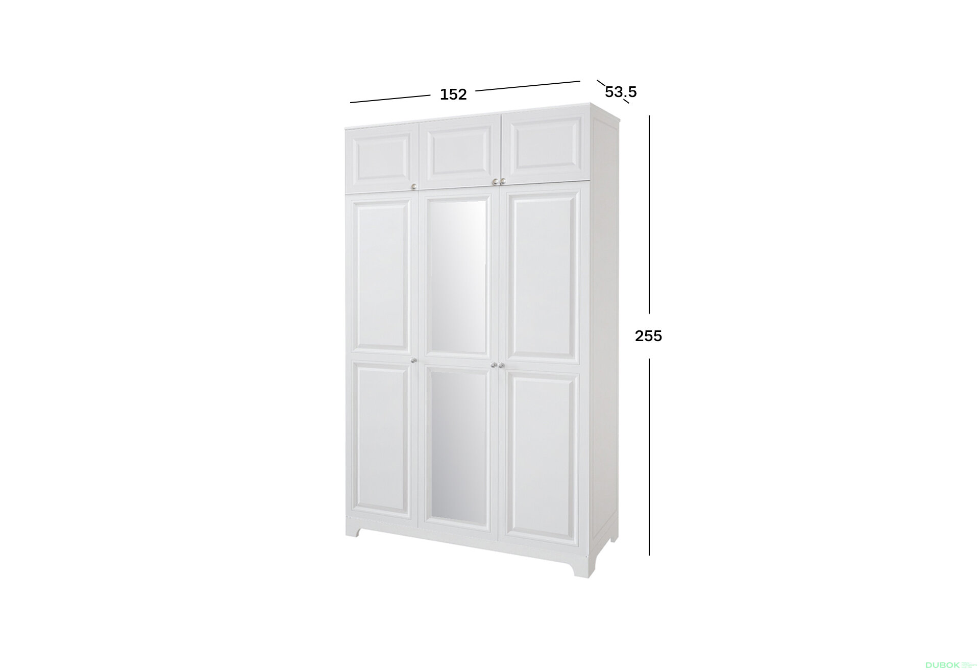 Obrázek 2 - Skříň č. 3 / MDF V.2 + Zrcadlo V.2 + Antresol Madrid