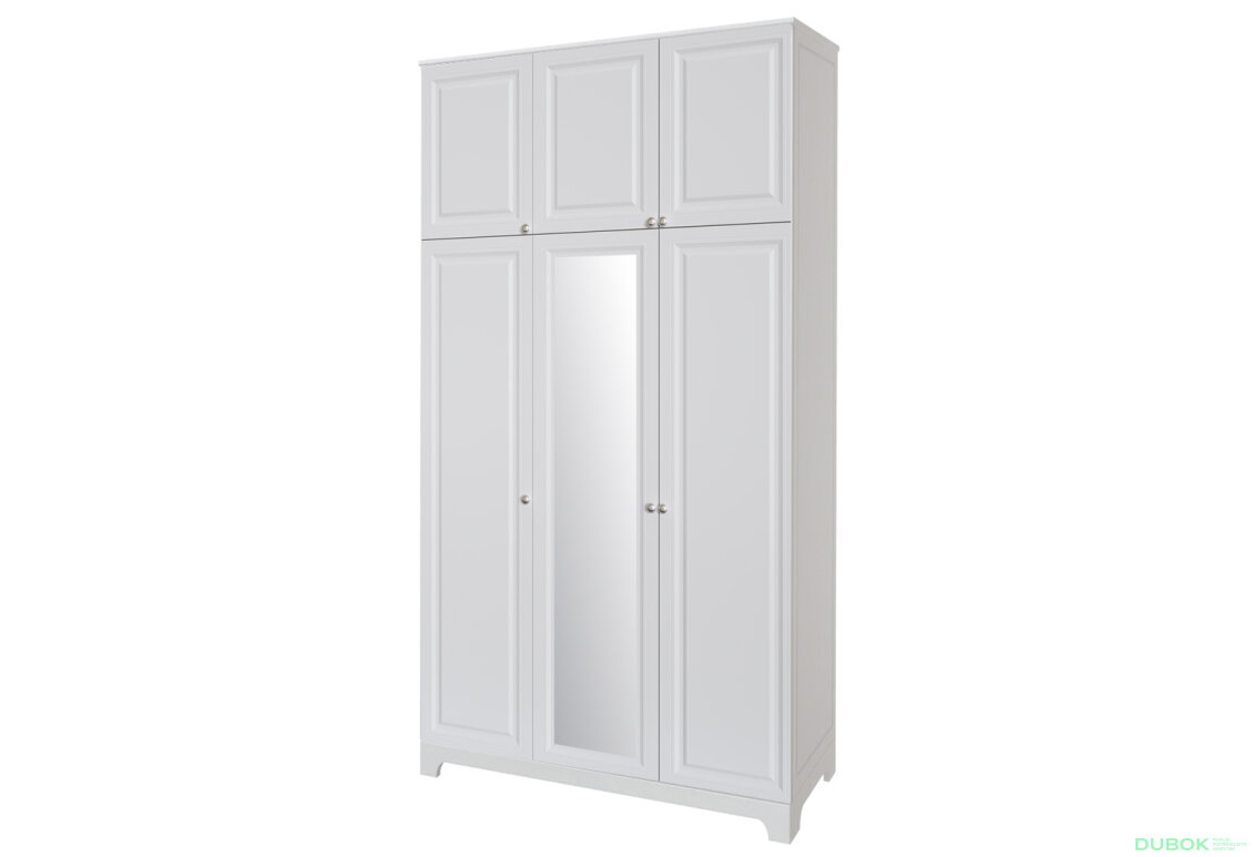 Skříň č. 3 / MDF V.1 + Zrcadlo V.1 + Vysoká nástavba Madrid