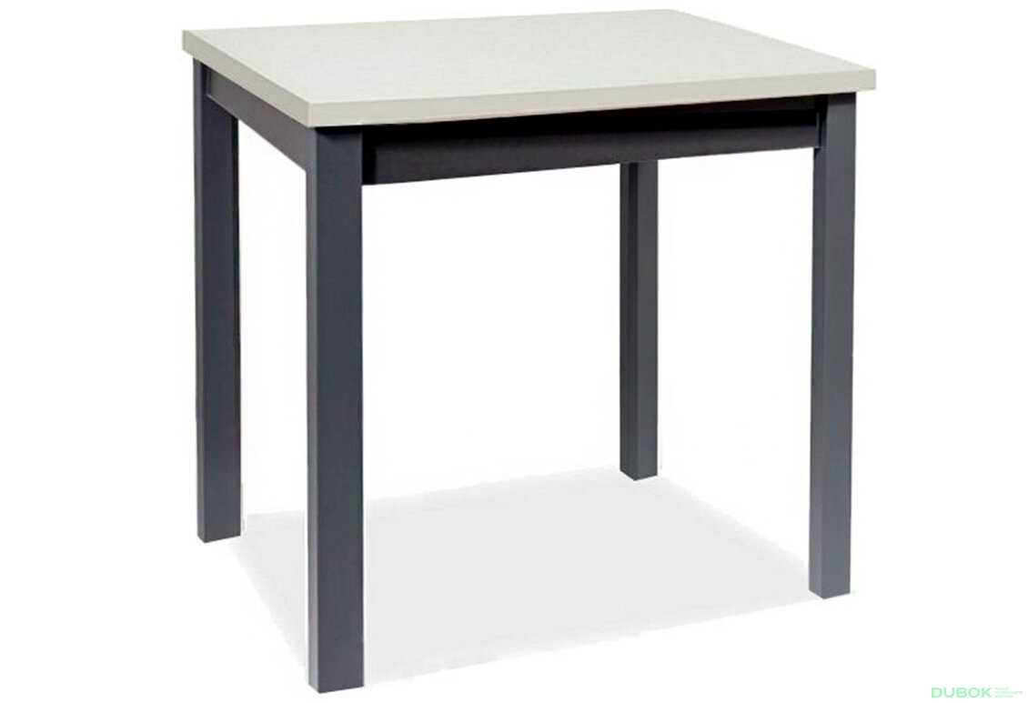 Obrázek 2 - Stůl Adam 90x65 bílý mat / černý