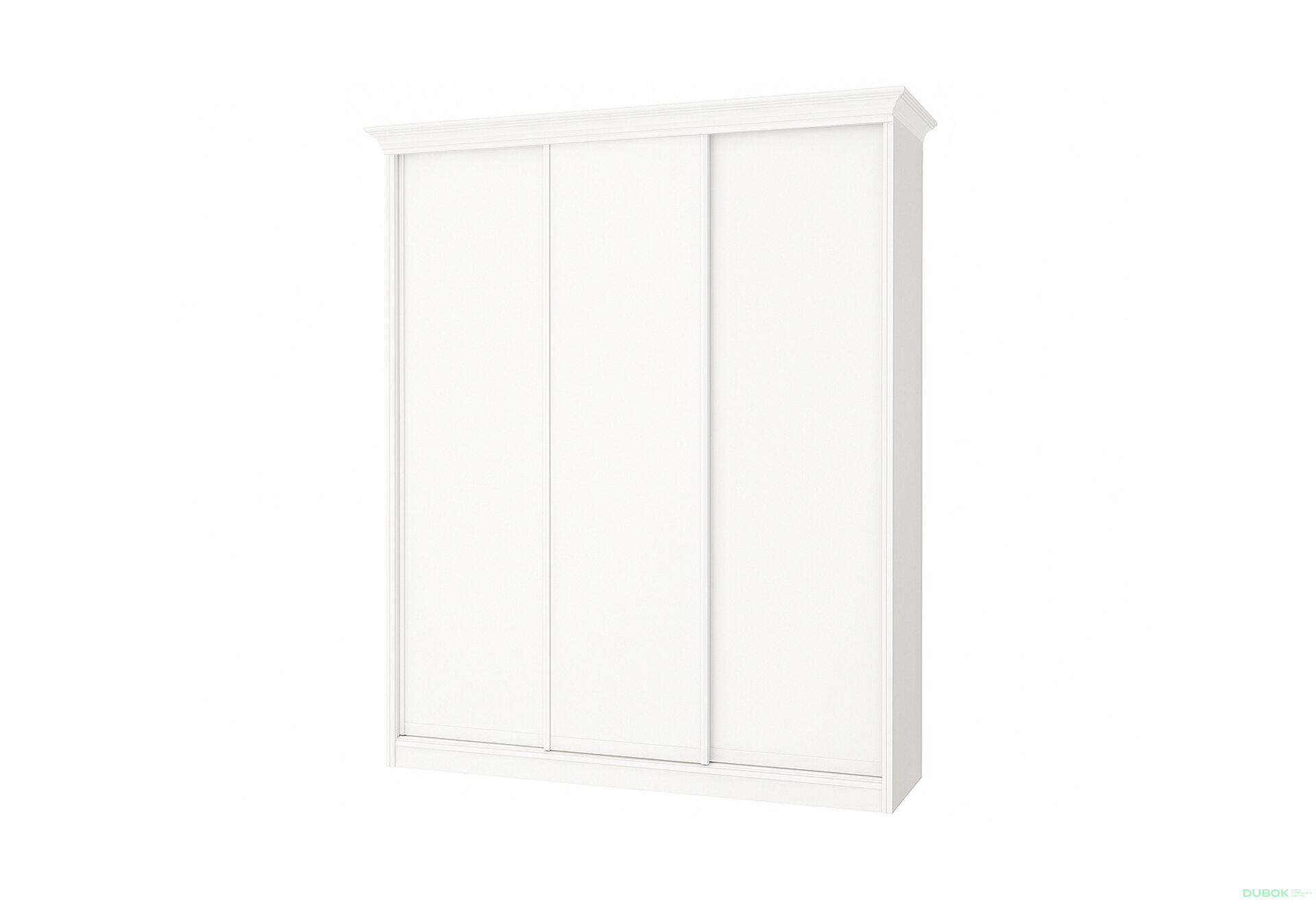 Obrázek 1 - Skříň Rim-Veneziano 3D 1.8 m bílá s římsou, fasádami DTD
