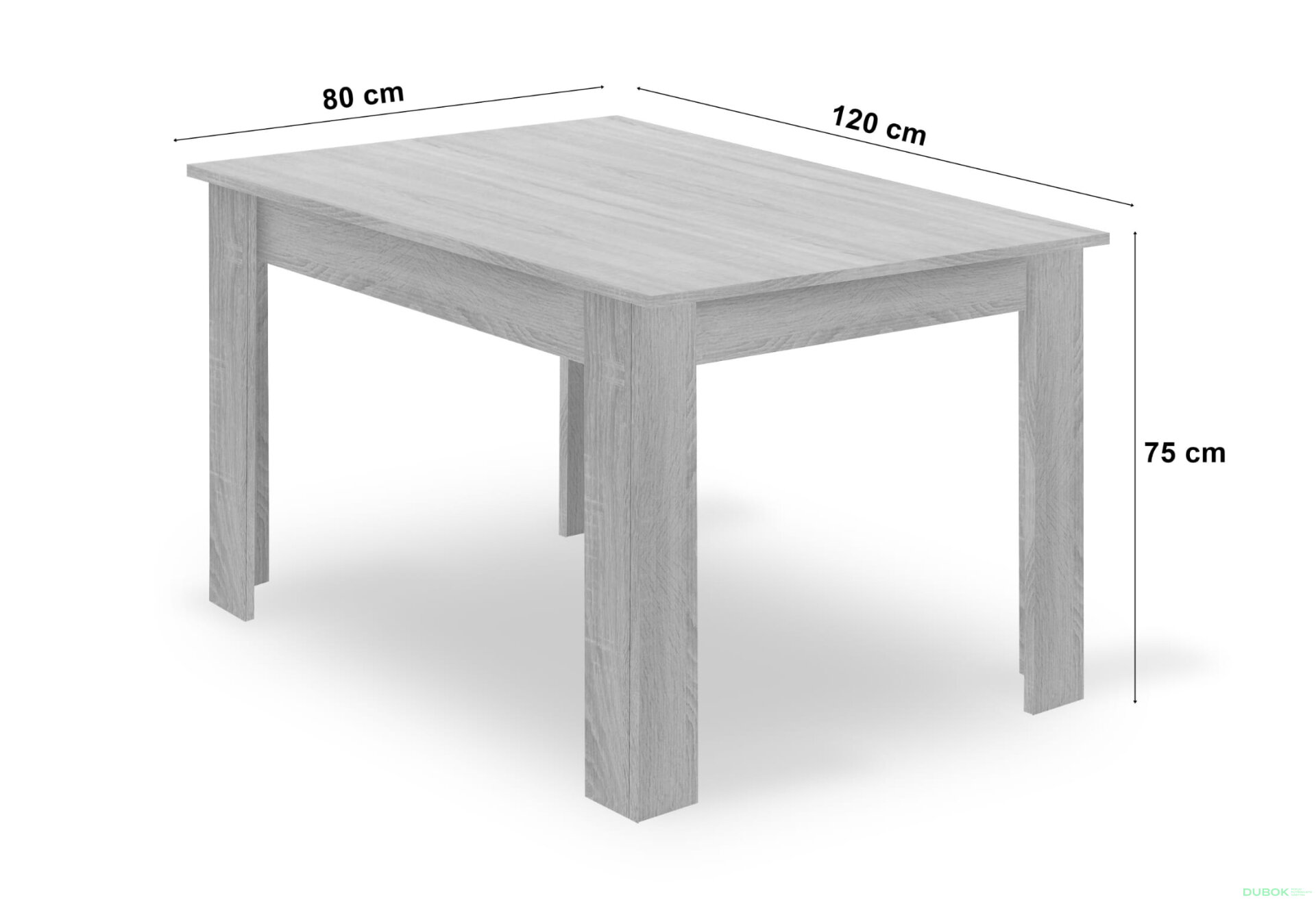 Obrázek 8 - Sada stůl NP 120x80 Craft Černý + 4 židle OSAKA černá