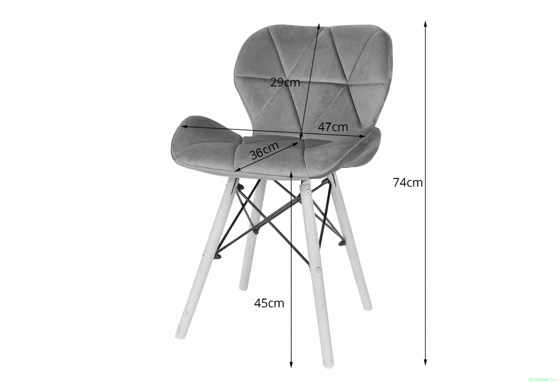 Obrázek 6 - Sada kulatý stůl TODI 80 cm bílý + 4 židle LAGO šedé