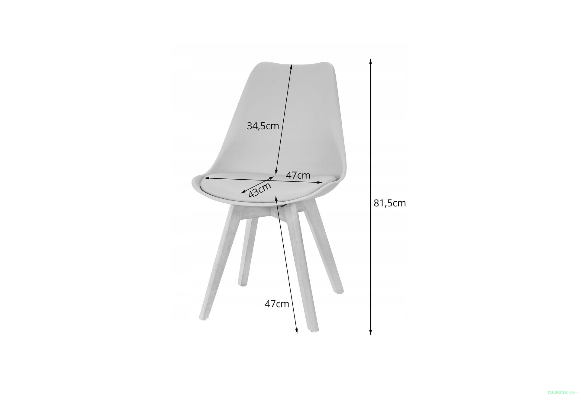 Obrázek 6 - Sada kulatý stůl KAMI 80 cm + 4 židle MARK bílé
