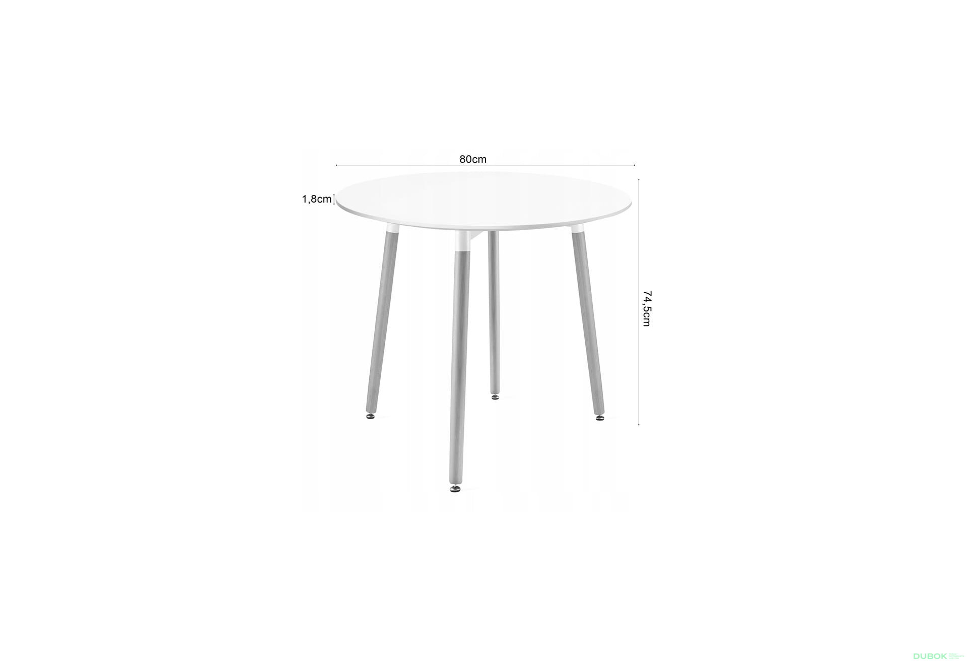 Obrázek 8 - Sada kulatý stůl KAMI 80 cm + 4 židle MARK bílé
