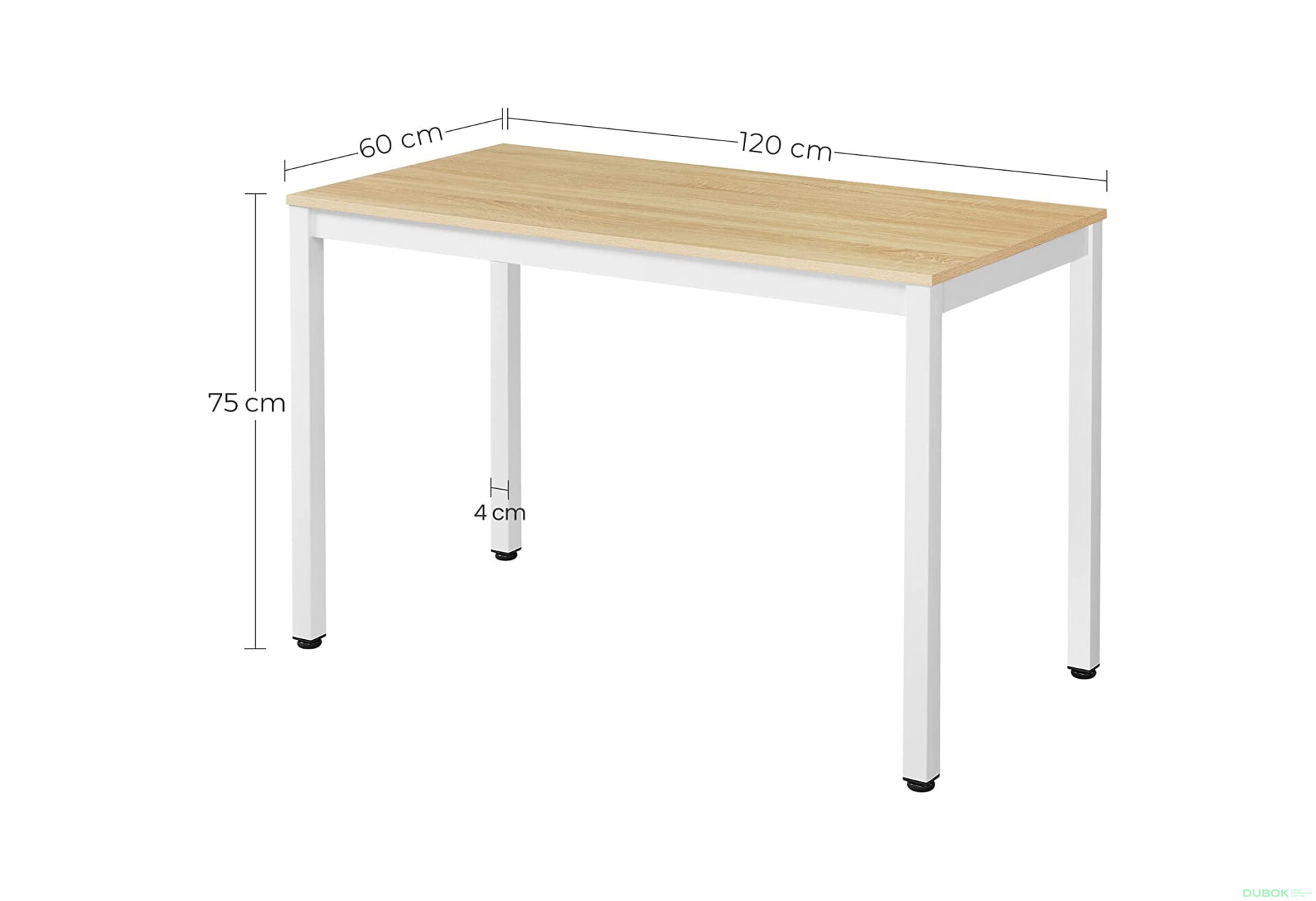 Obrázek 8 - Sada obdélníkový stůl TESSA 120x60 dub + 4 židle OSAKA šedé