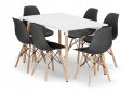 Obrázek 1 - Sada obdélníkový stůl ADRIA 120x80 bílý + 6 židlí OSAKA černé