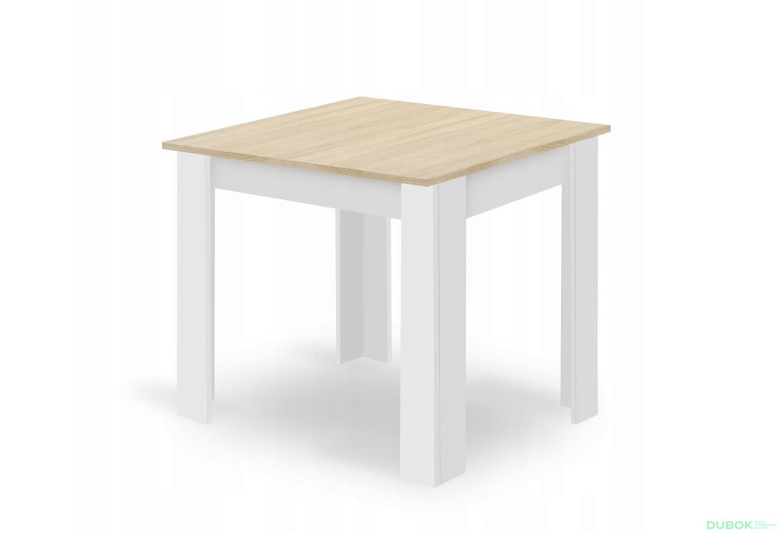 Obrázek 10 - Sada čtvercový stůl 80x80 dub sonoma + 4 židle OSAKA bílé