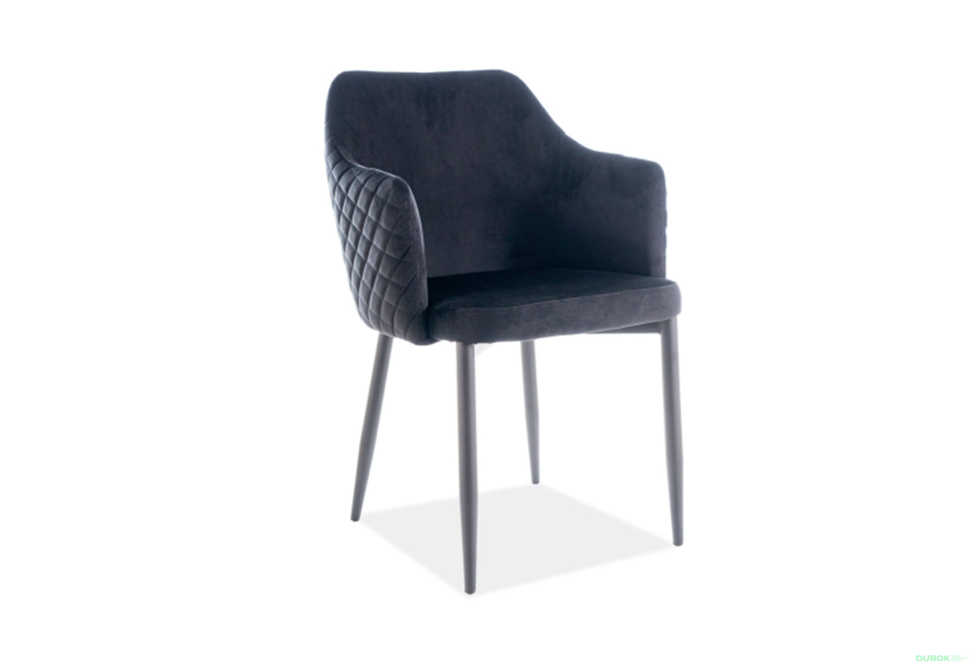 Obrázek 2 - Židle Astor Velvet černý Bluvel 19, matná černá kov