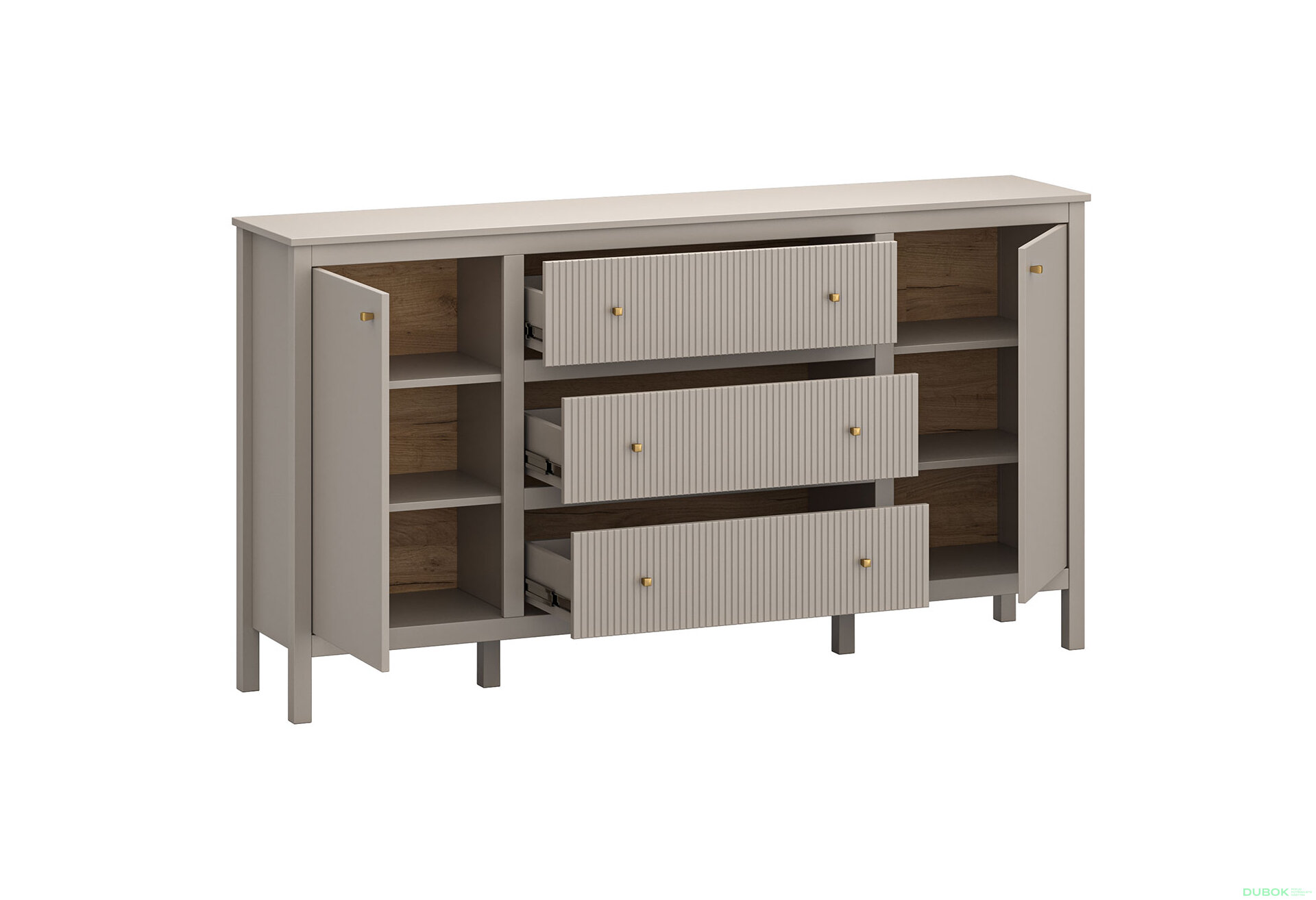 Obrázek 2 - Komoda 2d3s (E) taupe Kleo