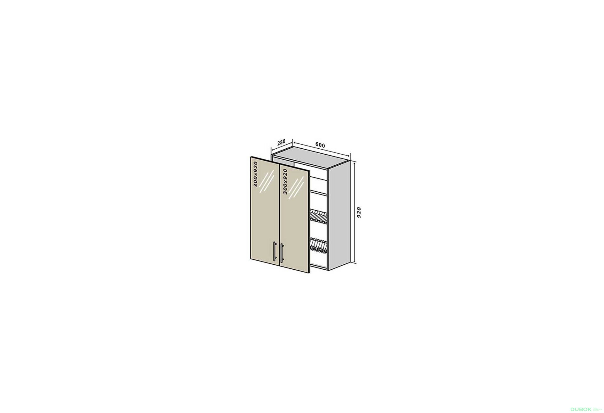 Obrázek 1 - V47 Skříňka 2D 60 Sušák Vitrina Bravo