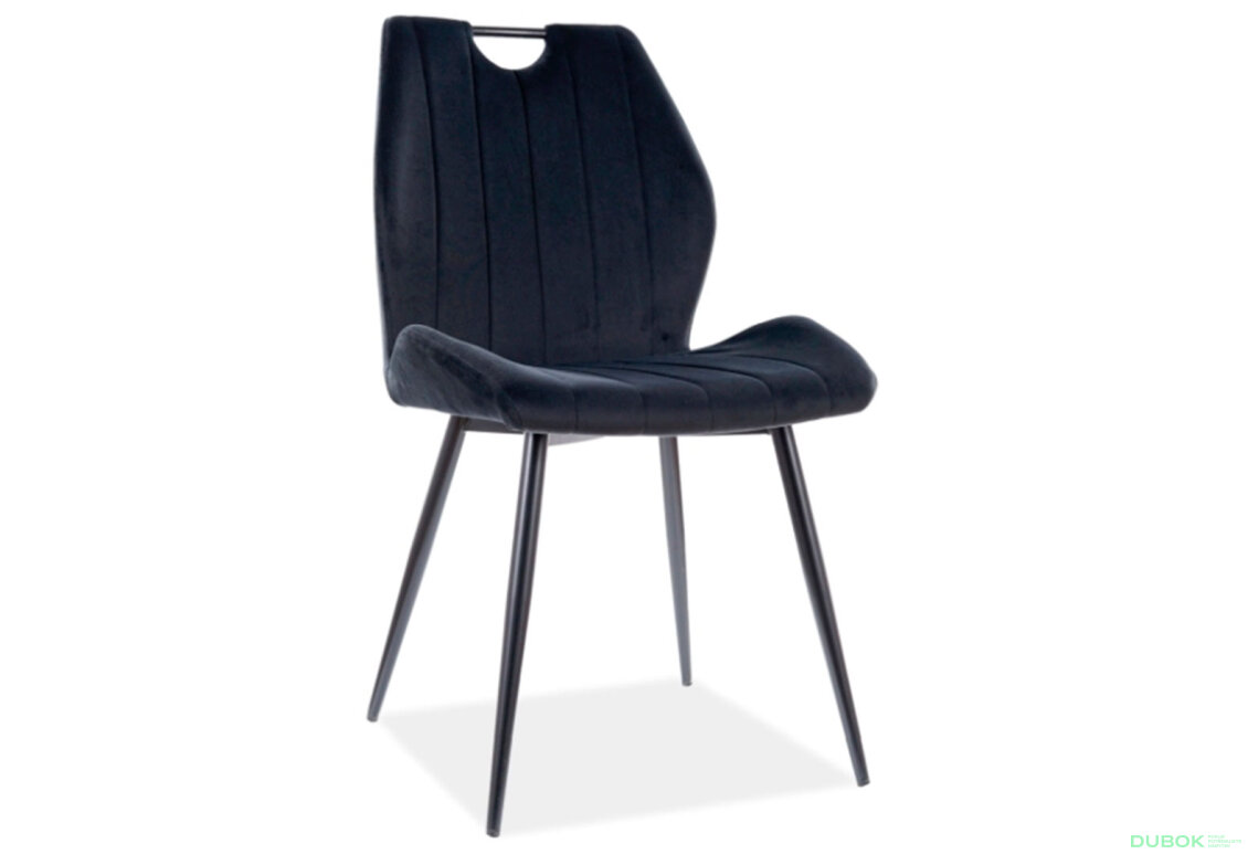 Obrázek 2 - Židle Arco Velvet černý Bluvel 19, matná černá kov