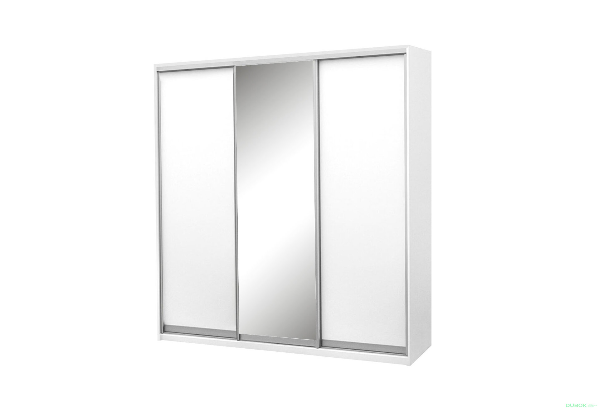 Obrázek 1 - Skříň 3D 2220x2400x600, 2 DTD + 1 zrcadlo, bílá