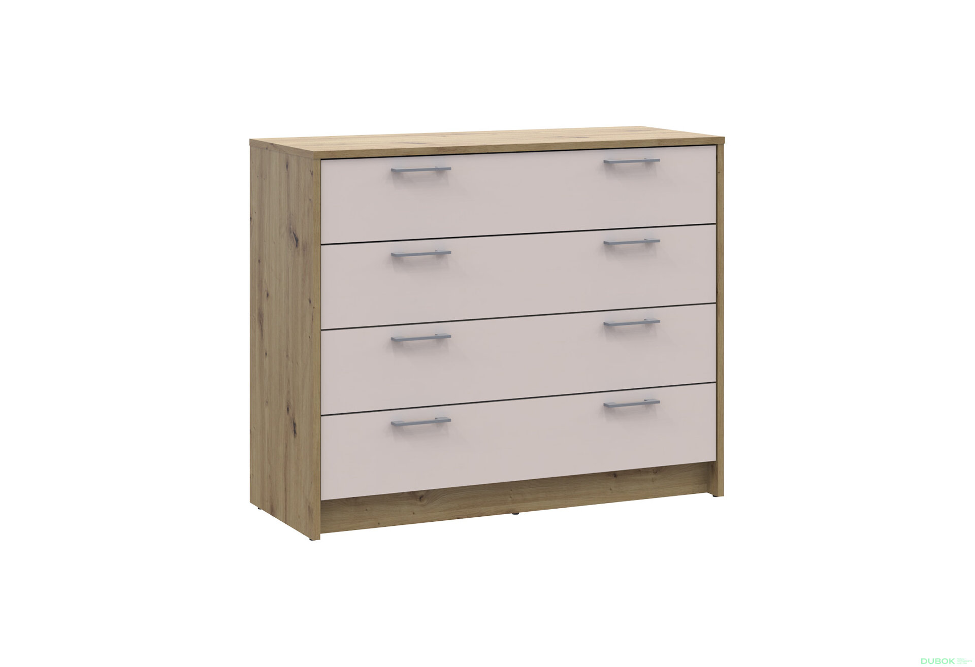 Obrázek 3 - Komoda Rondi 4 zásuvky 100x40x82 dub artisan / kašmír