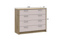 Obrázek 4 - Komoda Rondi 4 zásuvky 100x40x82 dub artisan / kašmír