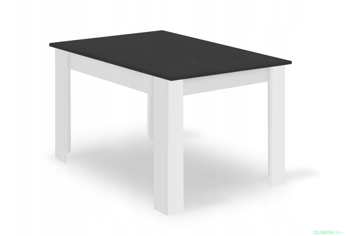 Obrázek 10 - Sada obdélníkový stůl 120x80 černobílý + 4 židle OSAKA černé