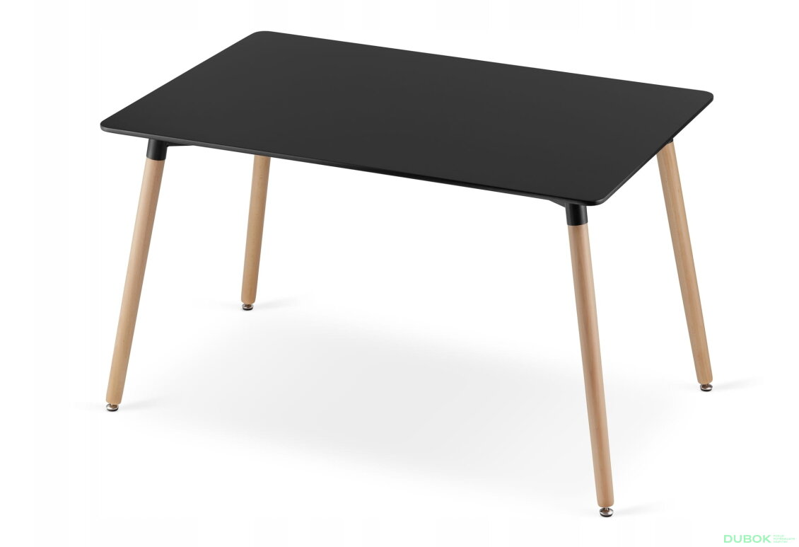 Obrázek 10 - Sada obdélníkový stůl ADRIA 120x80 černý + 4 židle LAGO šedé