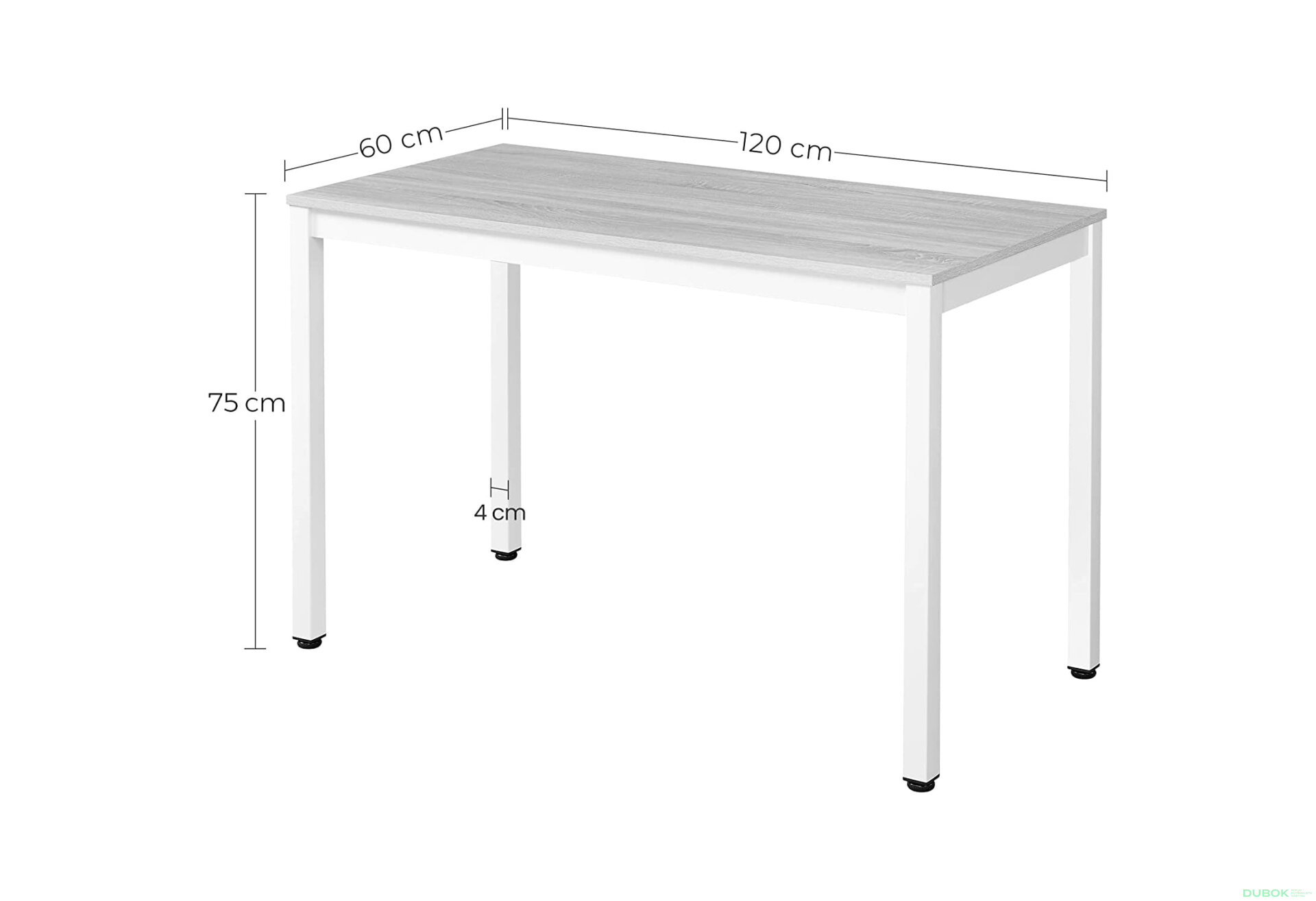 Obrázek 10 - Sada obdélníkový stůl TESSA 120x60 světlý dub + 4 židle OSAKA černé