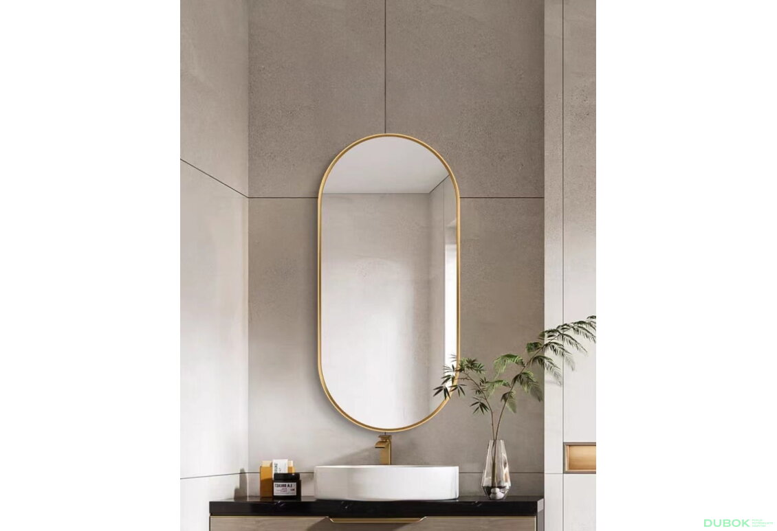 Obrázek 2 - Zrcadlo oválné 100x50cm zlatý rám