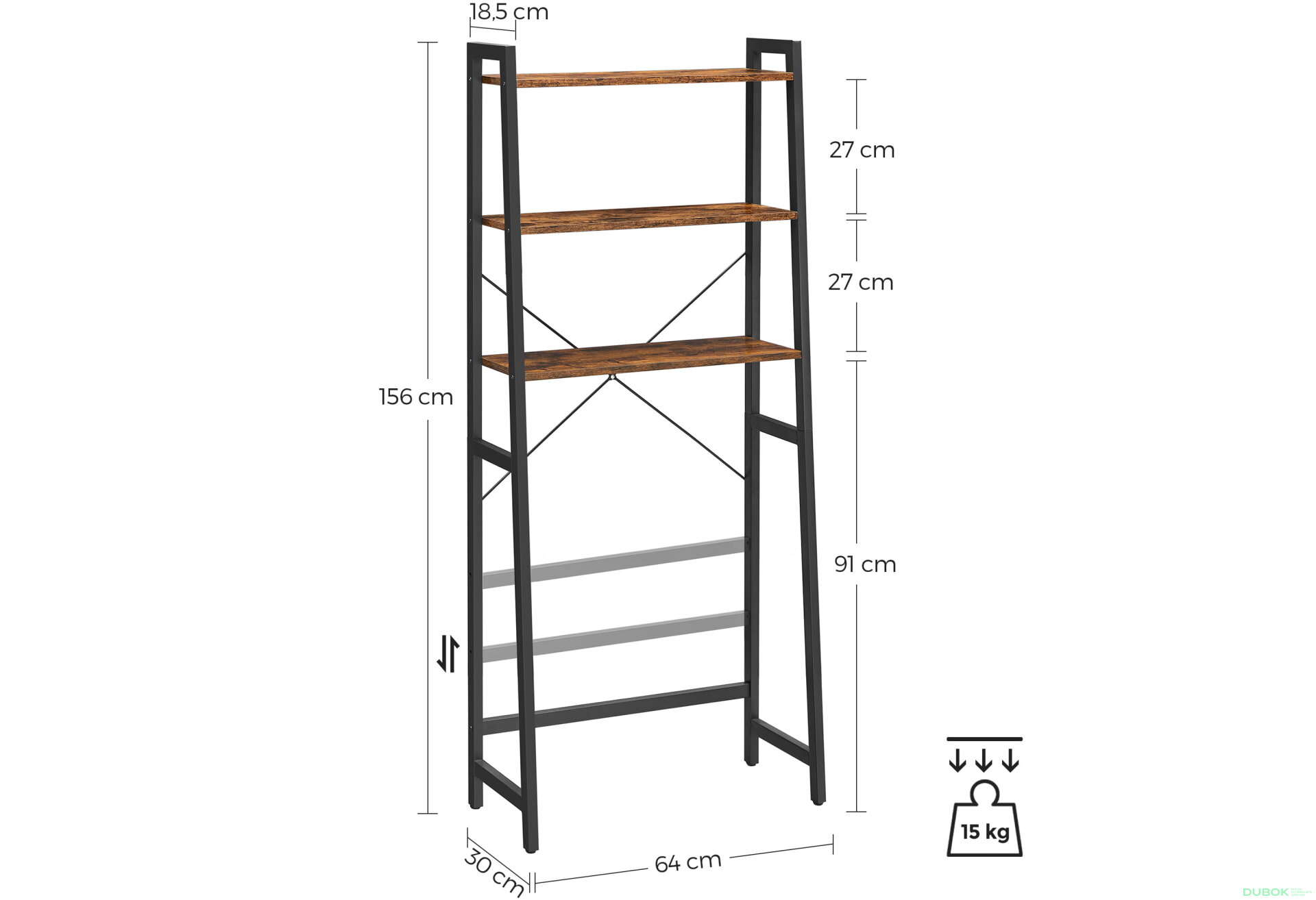 Obrázek 8 - Koupelnový regál nad toaletu - BTS005B01