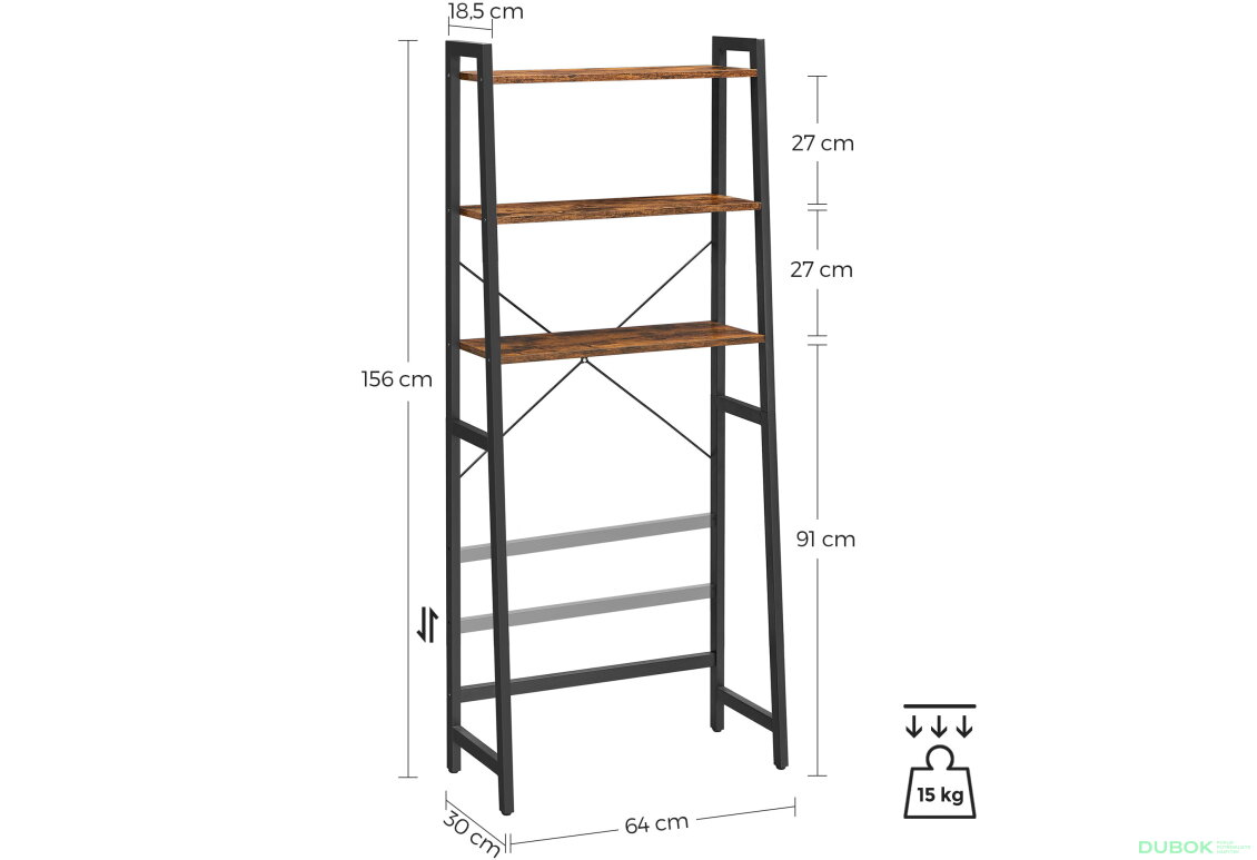 Obrázek 8 - Koupelnový regál nad toaletu - BTS005B01