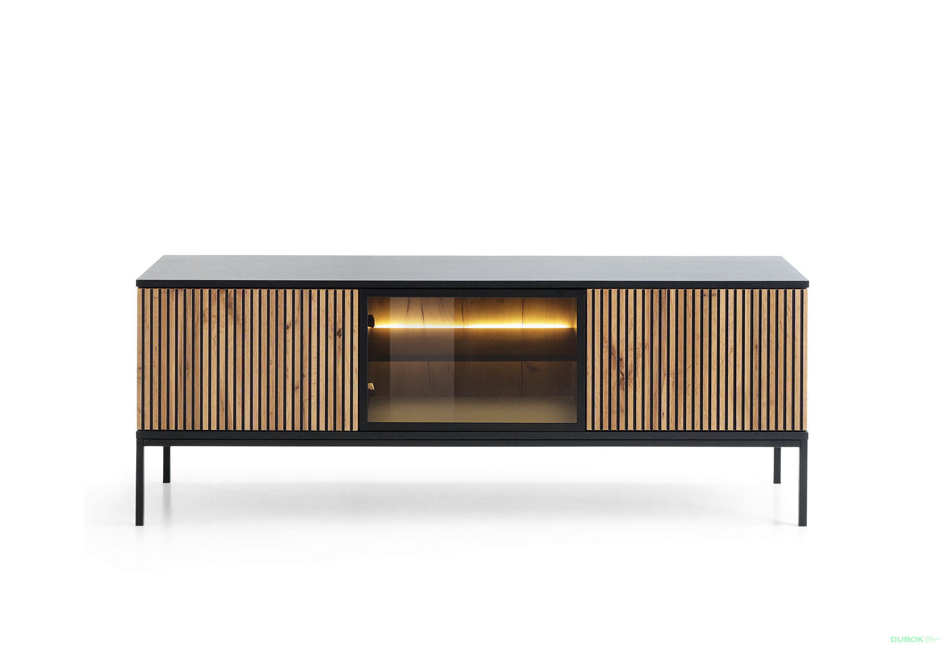 Obrázek 2 - TV stolek RTV154 1 pkt Led Sento černý / dub wotan