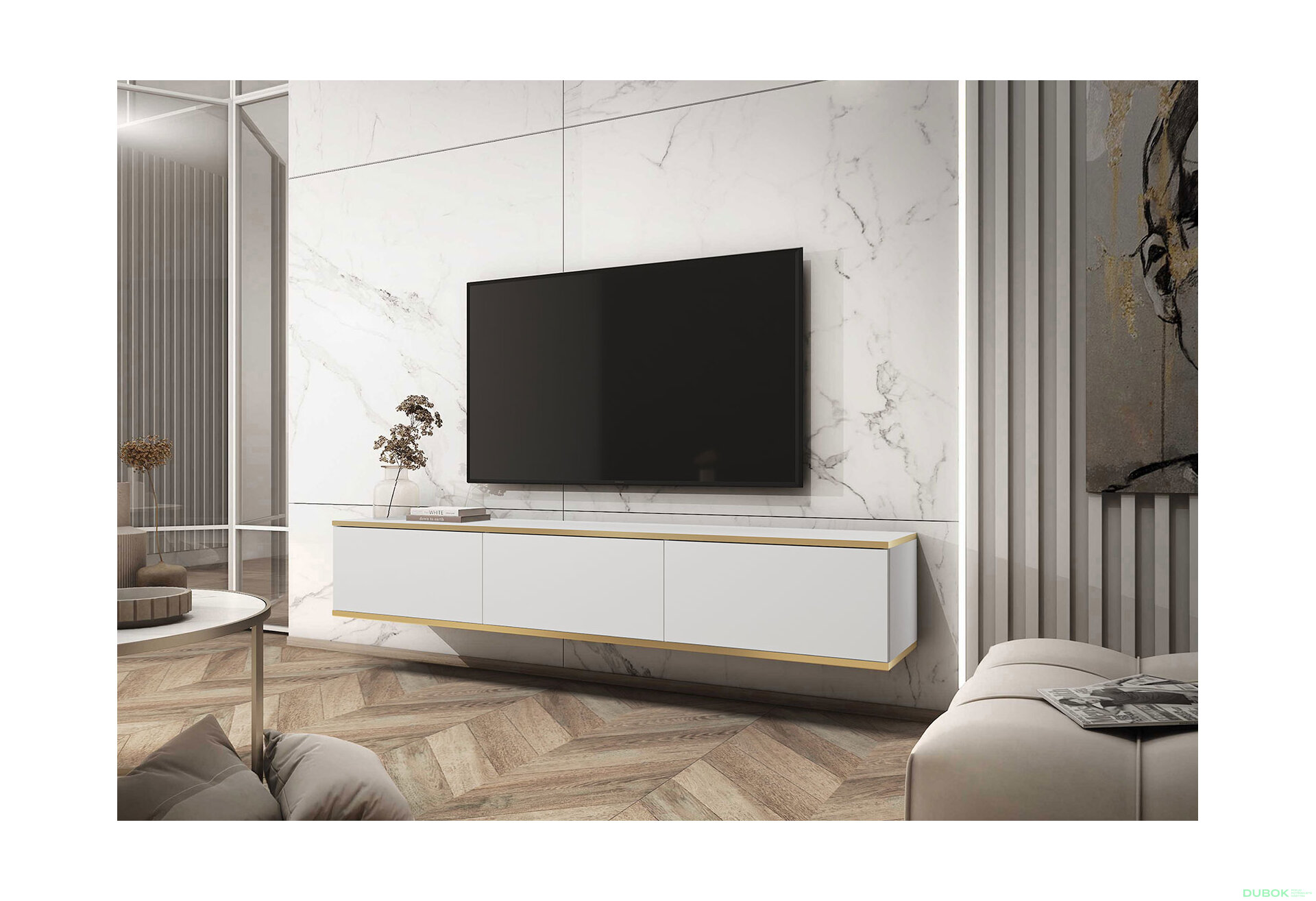 Obrázek 2 - TV stolek RTV 175 bílý Oro