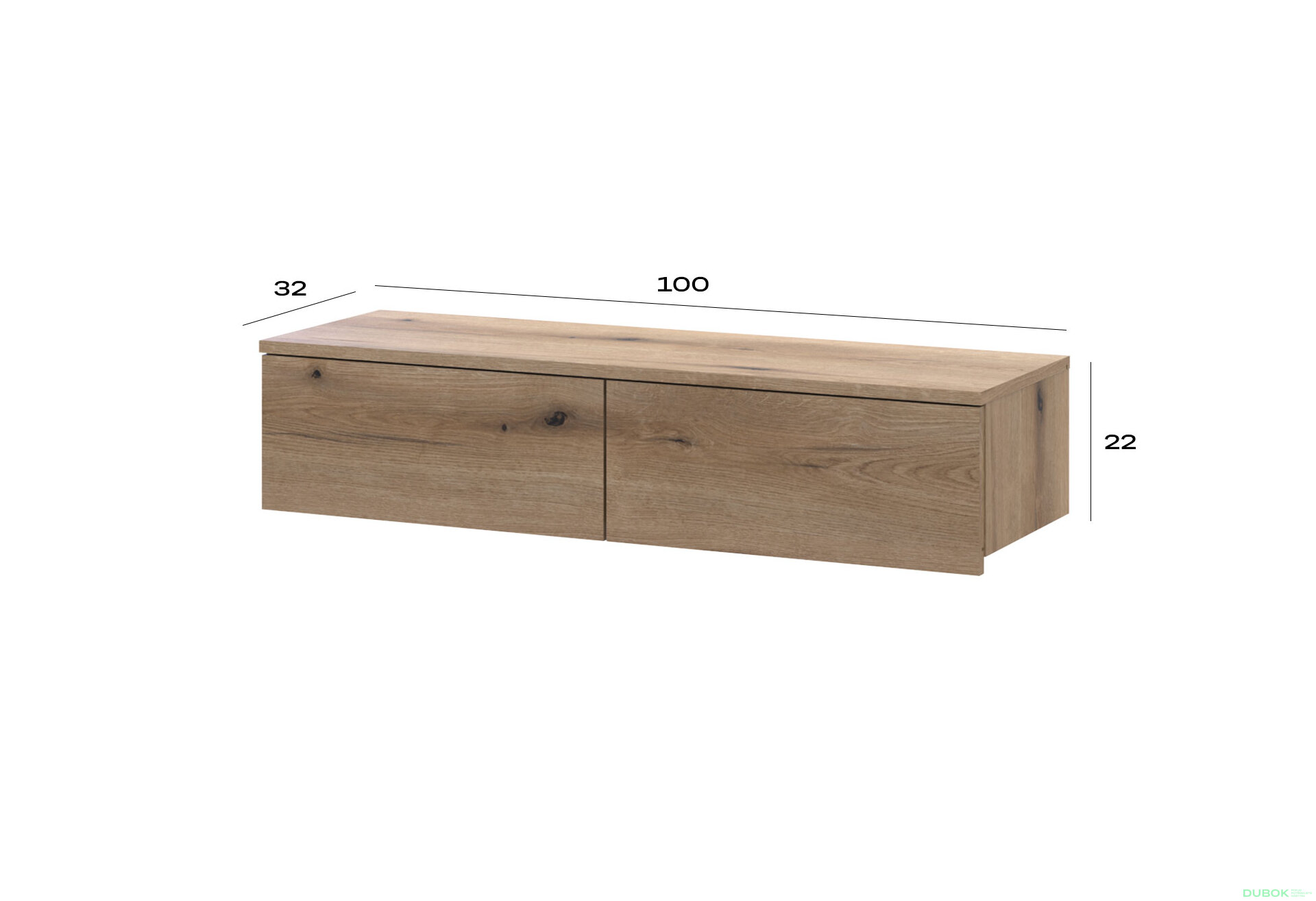 Obrázek 6 - Toaletní stolek Levía dub evoke 2š 100x32x22