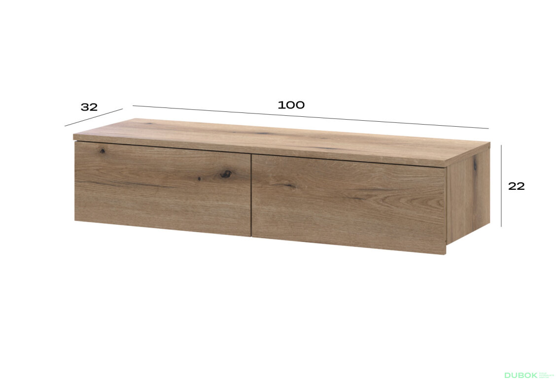 Obrázek 6 - Toaletní stolek Levía dub evoke 2š 100x32x22