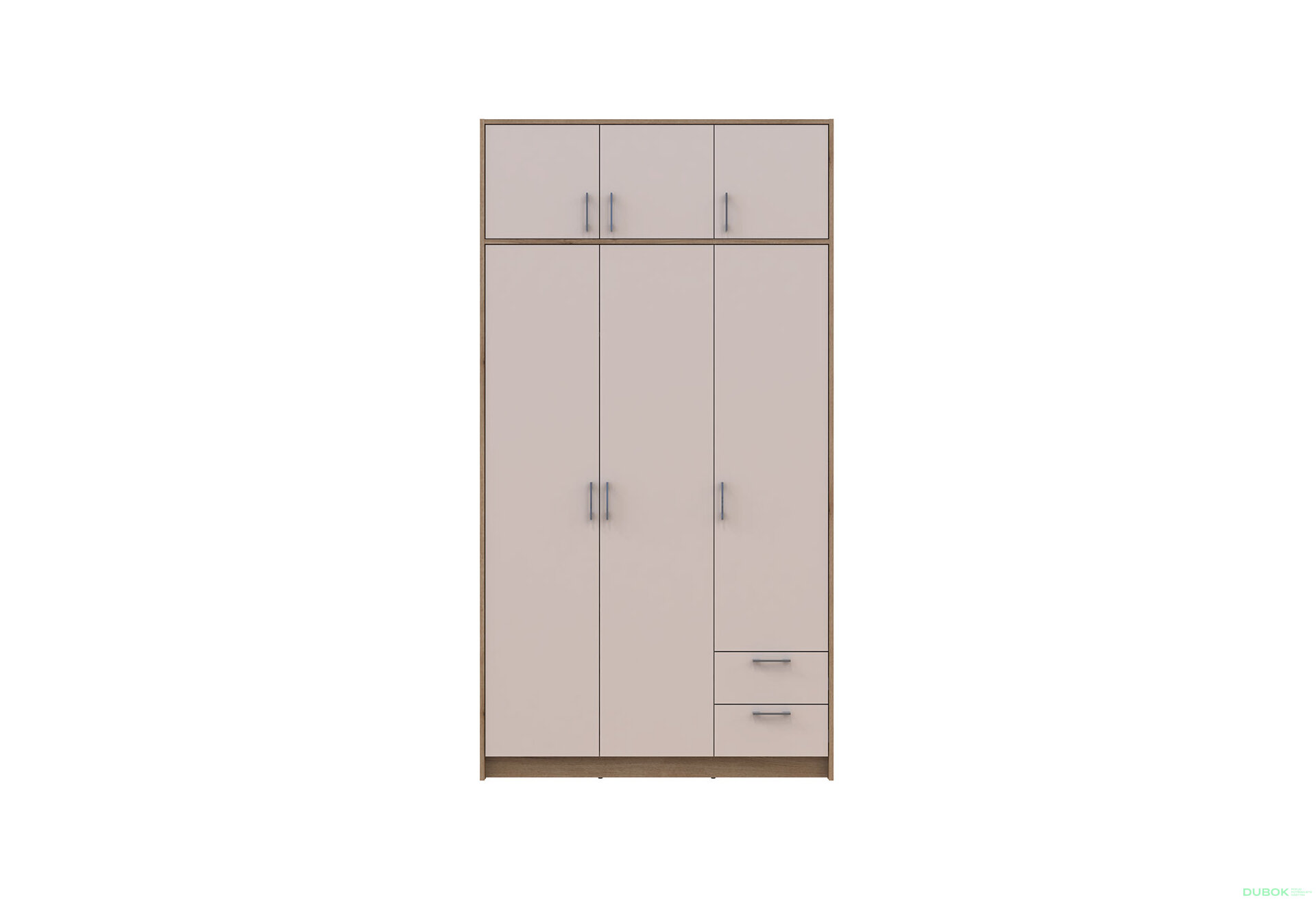 Obrázek 3 - Skříň Rondi 3 dřevotříska s horním prostorem artisan dub / cashmere 121x52x236