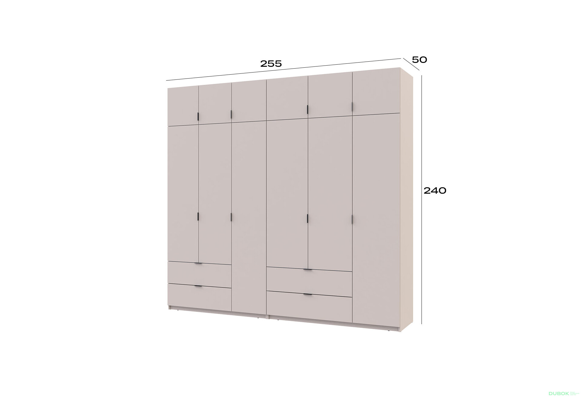 Obrázek 8 - Skříň Lukas 3+3 DT 255 kašmír