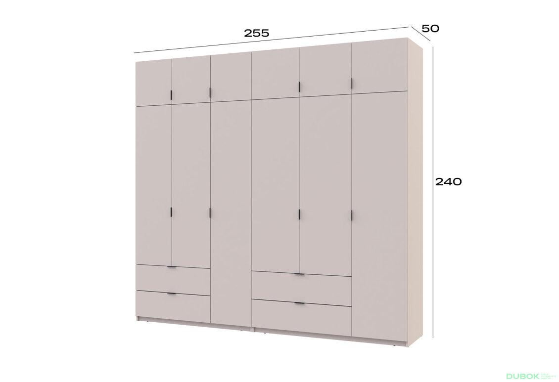 Obrázek 8 - Skříň Lukas 3+3 DT 255 kašmír