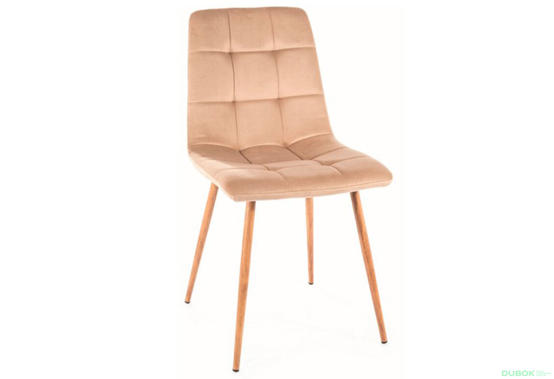 Obrázek 2 - Židle Mila D Velvet béžový Bluvel 28, kov, dąb