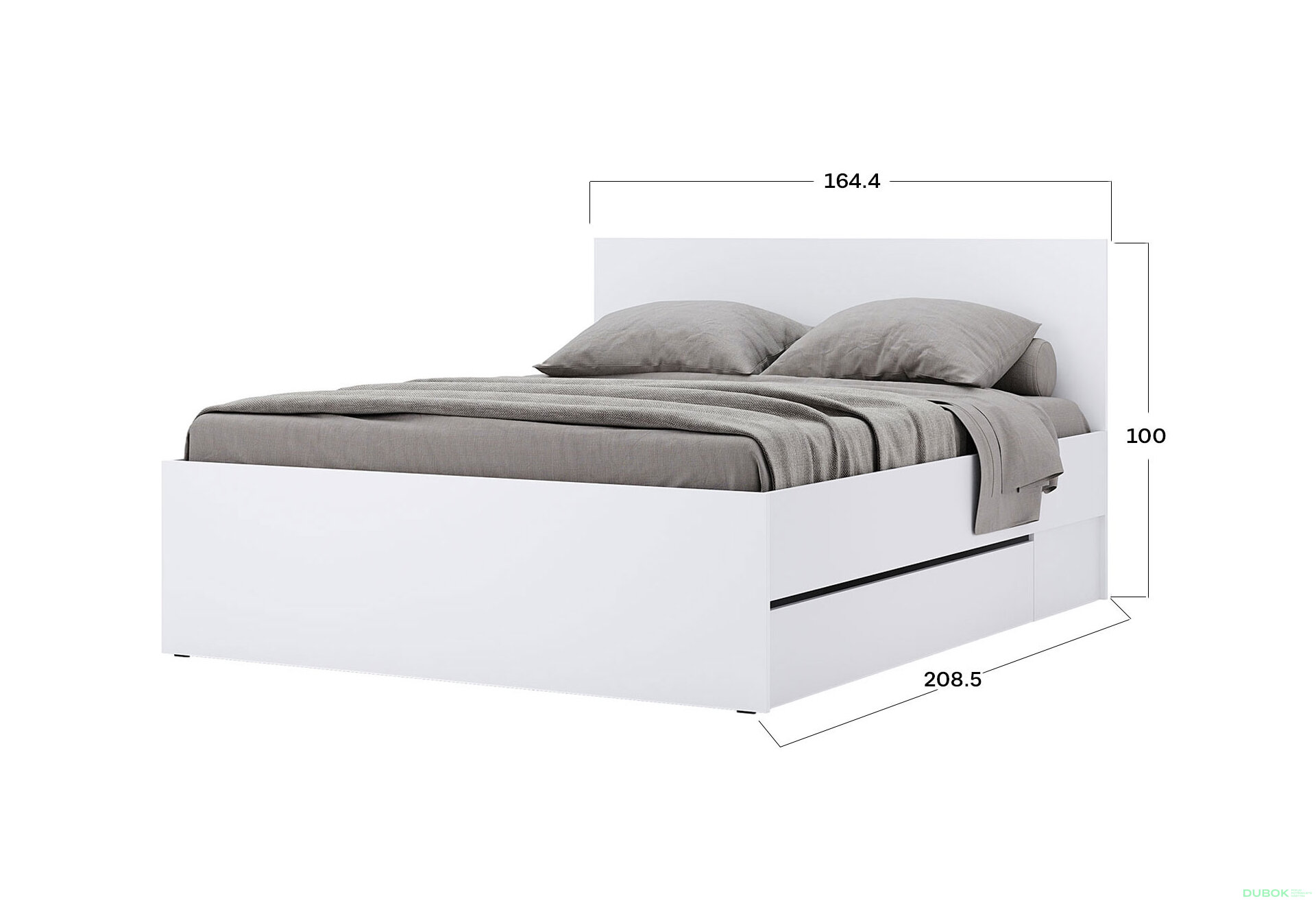 Obrázek 7 - Postel 1.6x2.0 s šuplíky bez rámu Super Mat Bílá Tibo