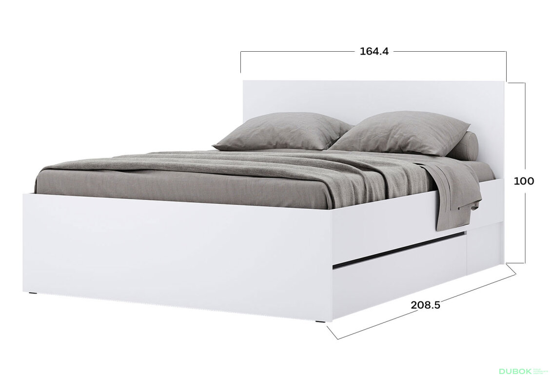 Obrázek 7 - Postel 1.6x2.0 s šuplíky bez rámu Super Mat Bílá Tibo