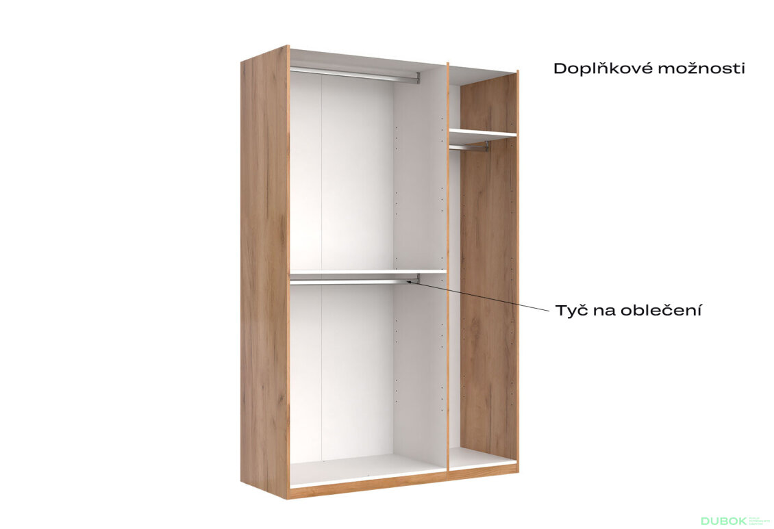 Obrázek 10 - Skříň 3D se zrcadlem, série N dub kraft / Lava Ramona
