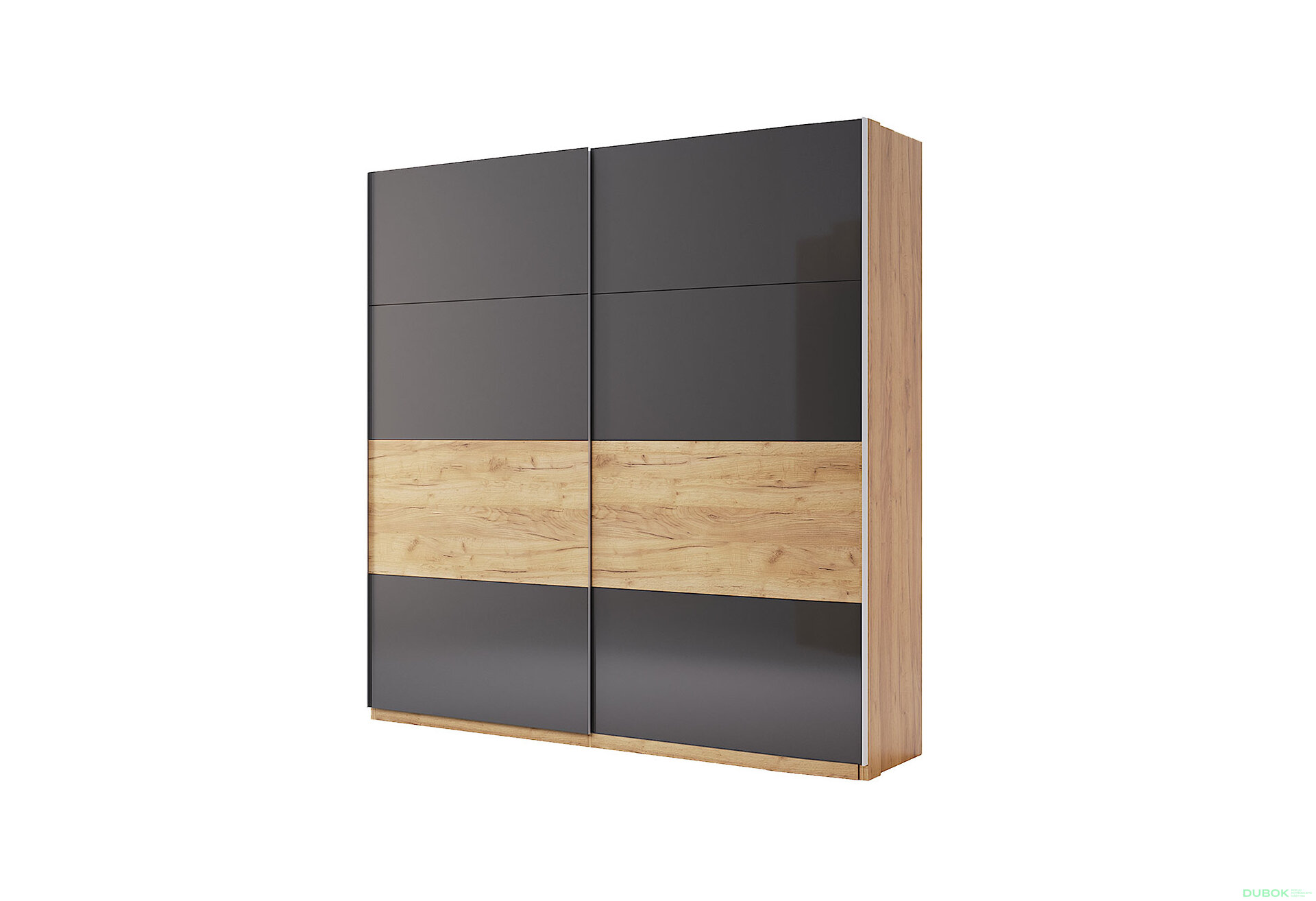 Obrázek 1 - Skříň s posuvnými dveřmi 2.0x2.1 Mat Láva/Dub Kraft, série N Ramona