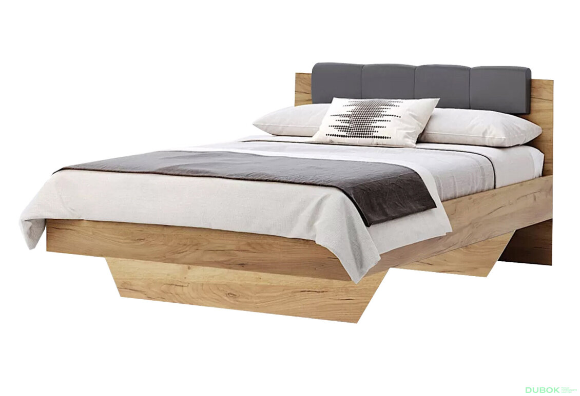 Postel 1.4 měkké čelo bez rámu dub kraft / Lava Ramona