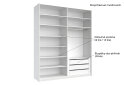 Obrázek 8 - Skříň s posuvnými dveřmi 2.0x2.4 m, šedý lesk / zrcadlo Megy