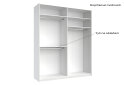 Obrázek 9 - Skříň s posuvnými dveřmi 2.0x2.4 m, šedý lesk / zrcadlo Megy