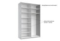 Obrázek 9 - Skříň s posuvnými dveřmi 1,5x2,4 m lesklá / zrcadlo Megy