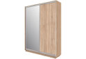 Obrázek 2 - Skříň 180x240x60 dub sonoma, 1 dřevotříska+1 zrcadlo, stříbrný profil