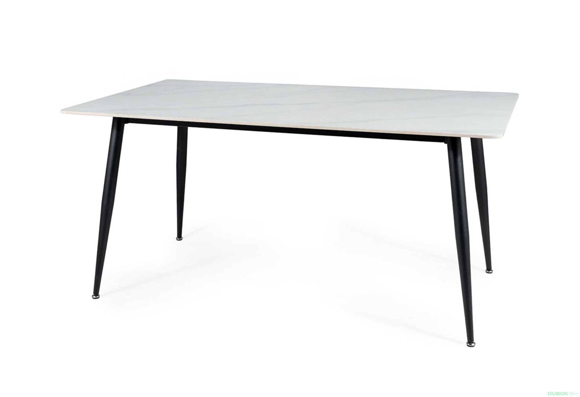 Obrázek 1 - Stůl Rion 160x90 mramorový efekt, bílý / černý mat