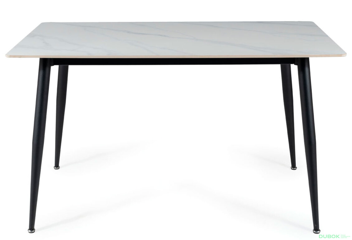 Obrázek 2 - Stůl Rion 160x90 mramorový efekt, bílý / černý mat