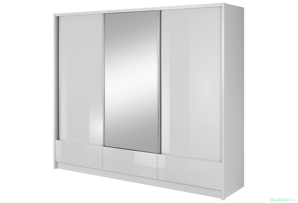 Skříň Aria I 250 bílý / bílý lesk