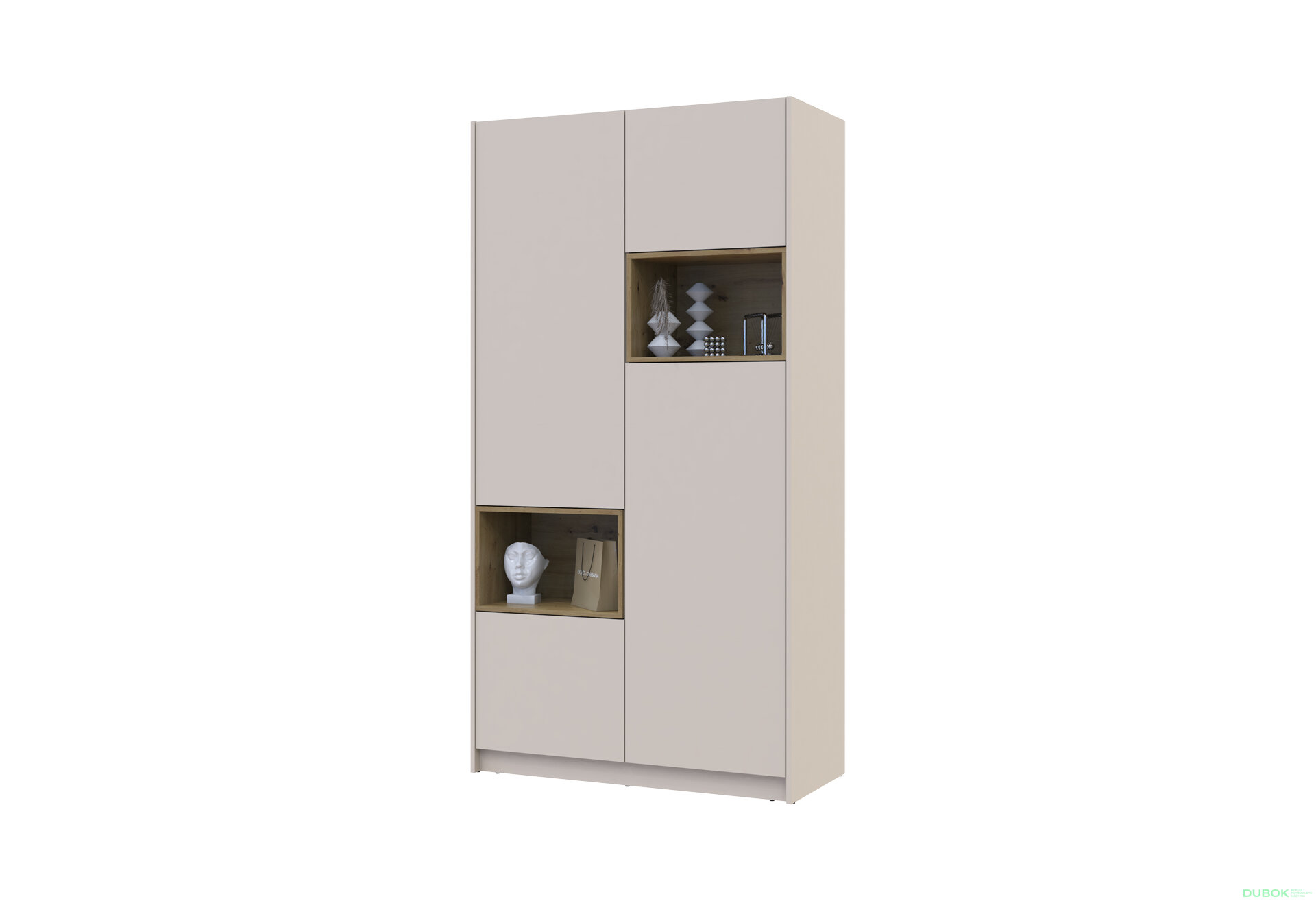 Obrázek 3 - Skříň Dale 2D s výklenkem 115.2х52х220 cm kašmír / dub artisan